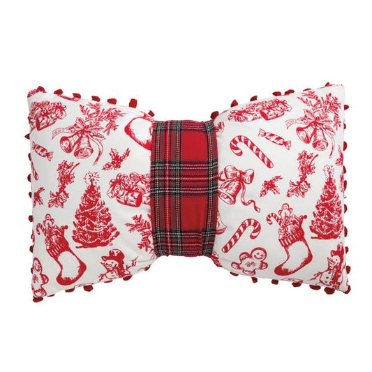 Tartan Toile Bow Pillow