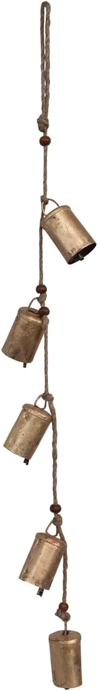 Antique Bell Hanger with Jute & Beads
