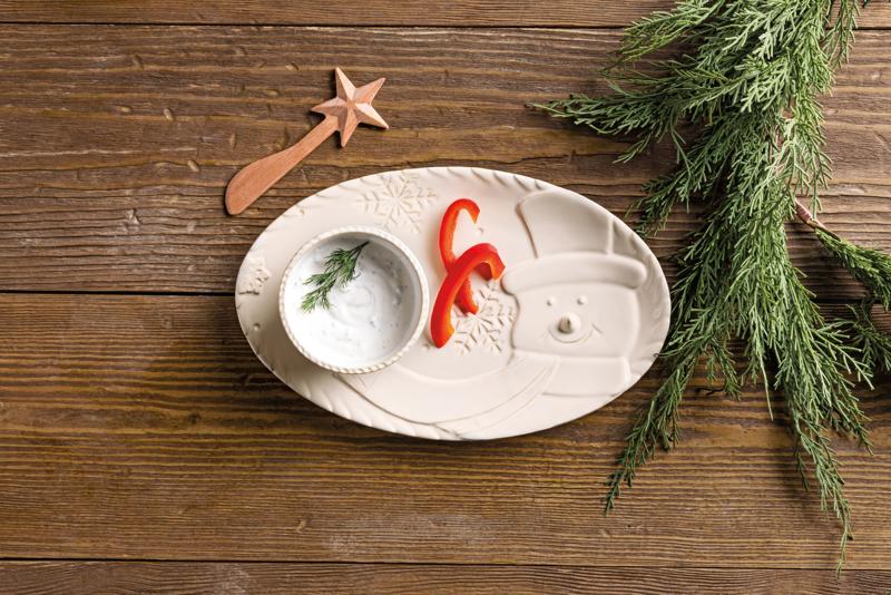 Snowman Tidbit Tray Set