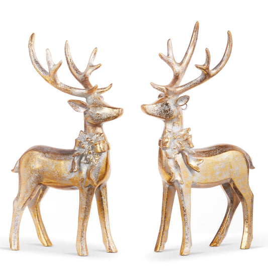 Aged Gold Deer Ornament Assorted