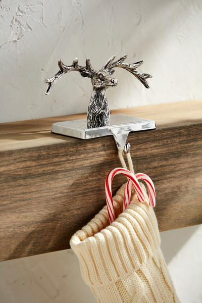 Silver Deer Stocking Holder