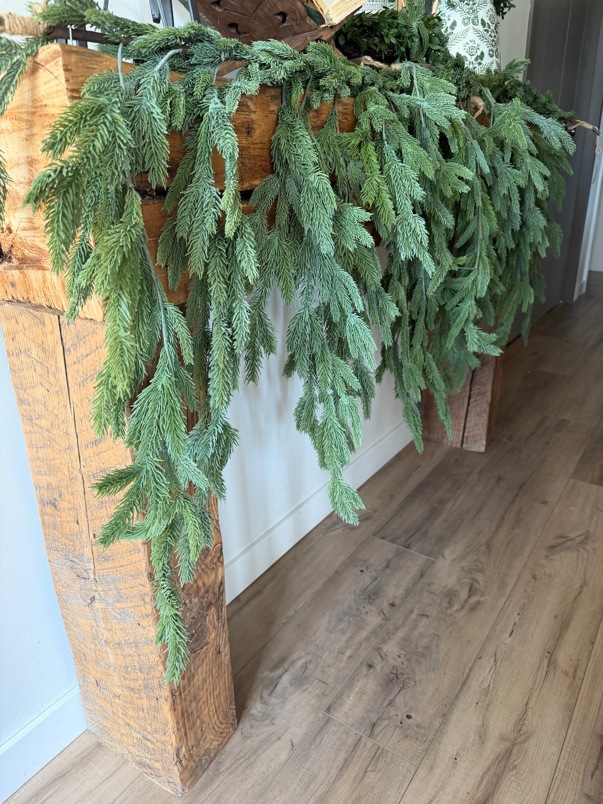 Real Touch Waterfall Spruce Garland- 40" L