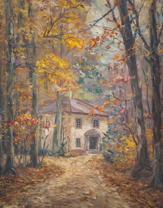 Autumn Cottage Print (no frame)