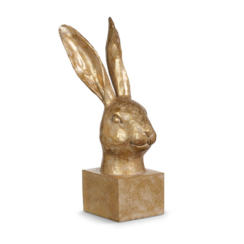 Small Gold Rabbit Head Bust