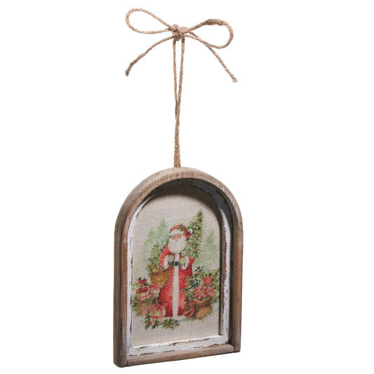 Santa Watercolour Arched Hanging Art