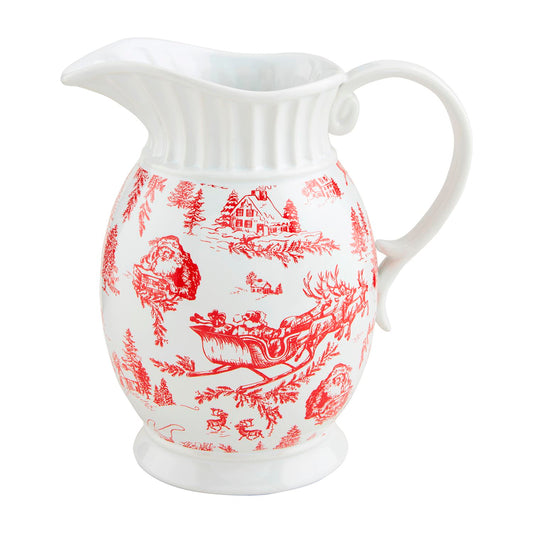 Classic Christmas Toile Pitcher