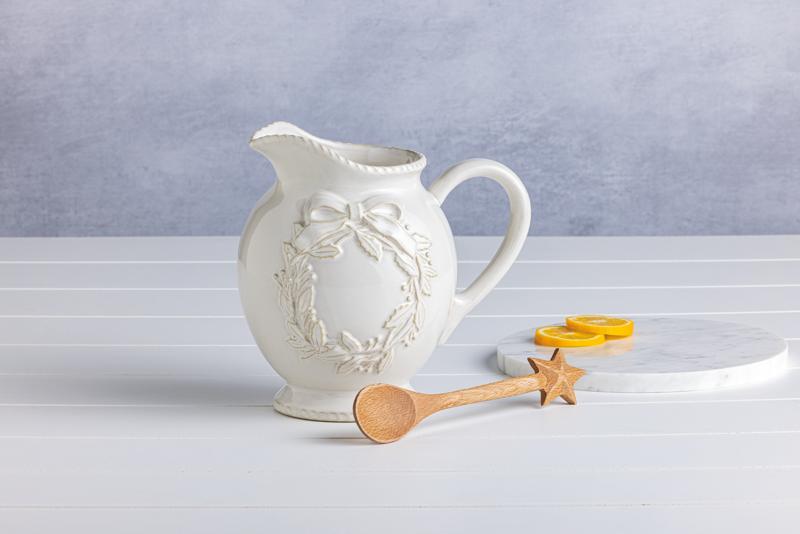 Embossed Wreath Pitcher