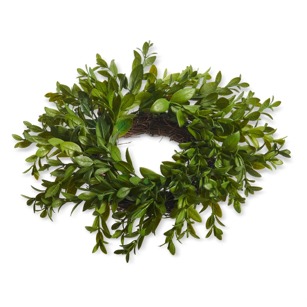 Organic Boxwood Candle Ring.Mini Wreath-10"