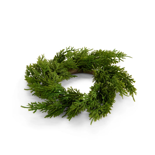Real Touch Cedar Candle Ring-10"