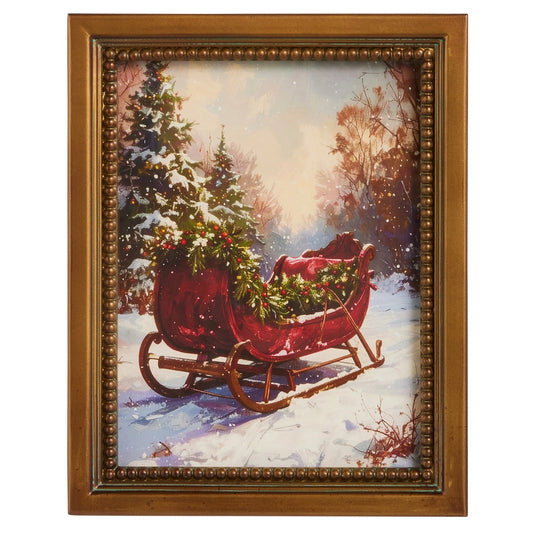 Christmas Sleigh Framed Wall Art
