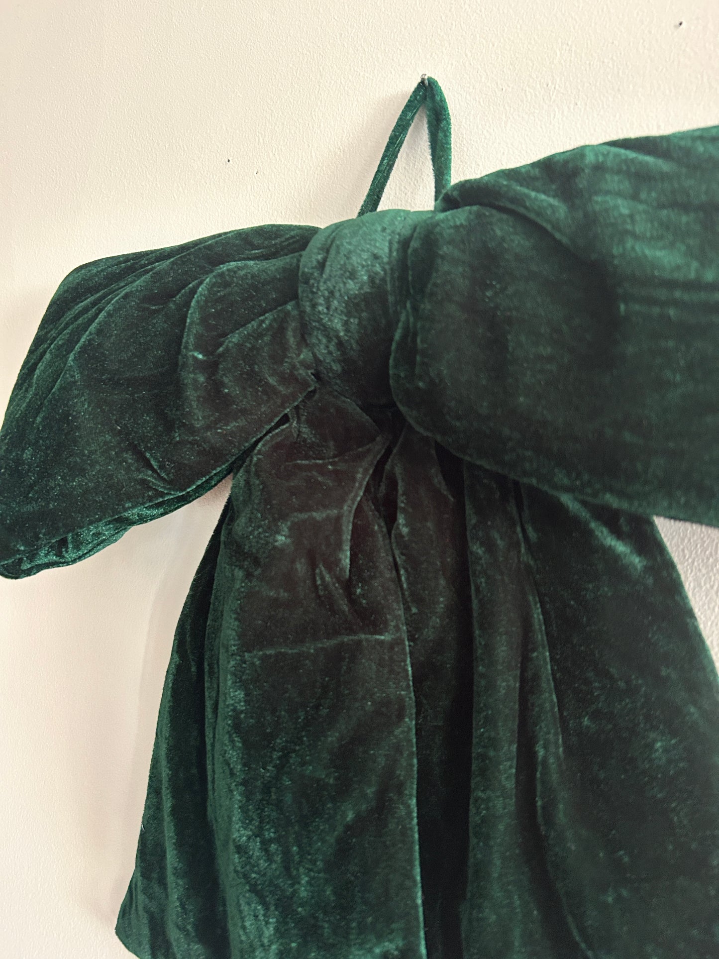 Green Velvet Oversized Stuffed Bow