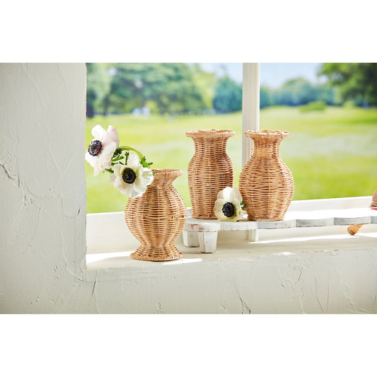 Woven Resin Basket Weave Bud Vases- Assorted Styles