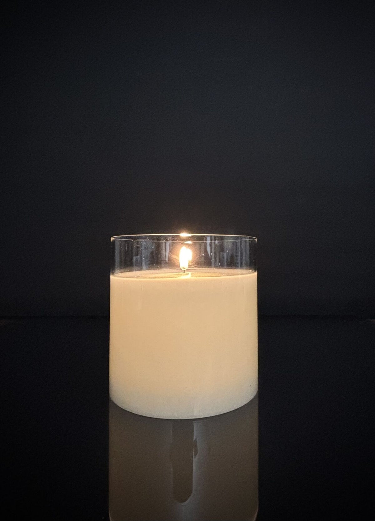 Oversized Simply Ivory Battery Pillar- 6" x 6"