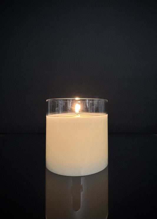 Oversized Simply Ivory Battery Pillar- 6" x 6"