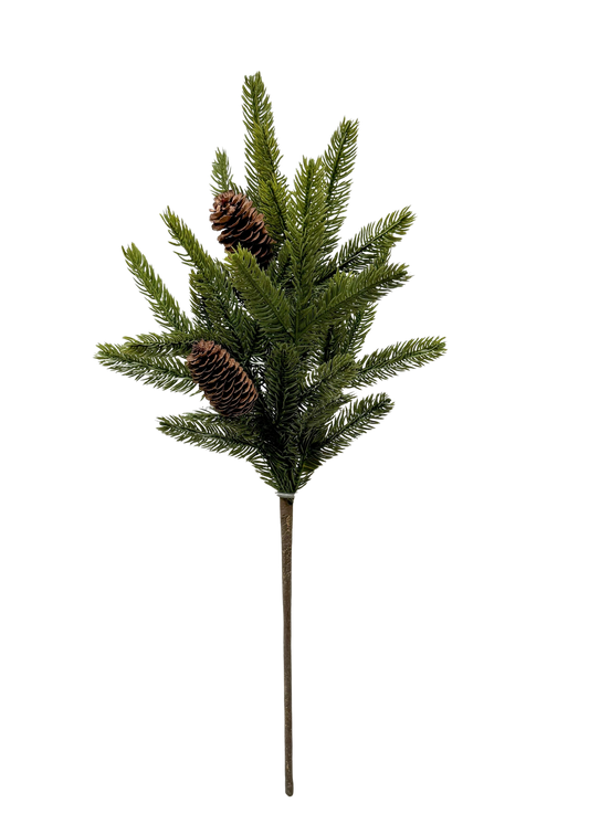 Real Touch Spruce & Pinecone Spray- 23"