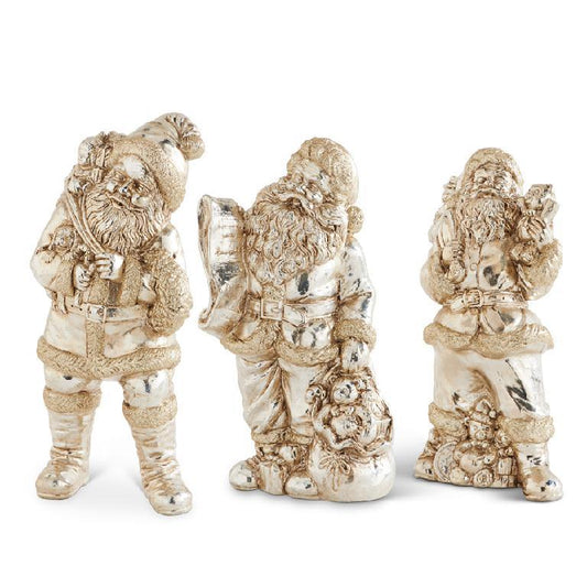 Antiqued Silver Santa's Assorted