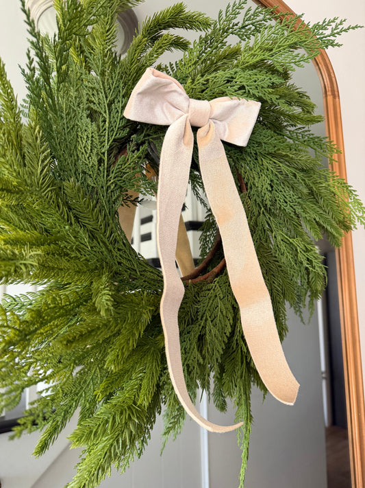 Champagne Velvet Clip Bow