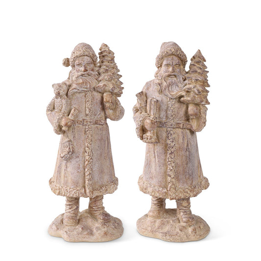 Small Resin Wood Look Old World Santas