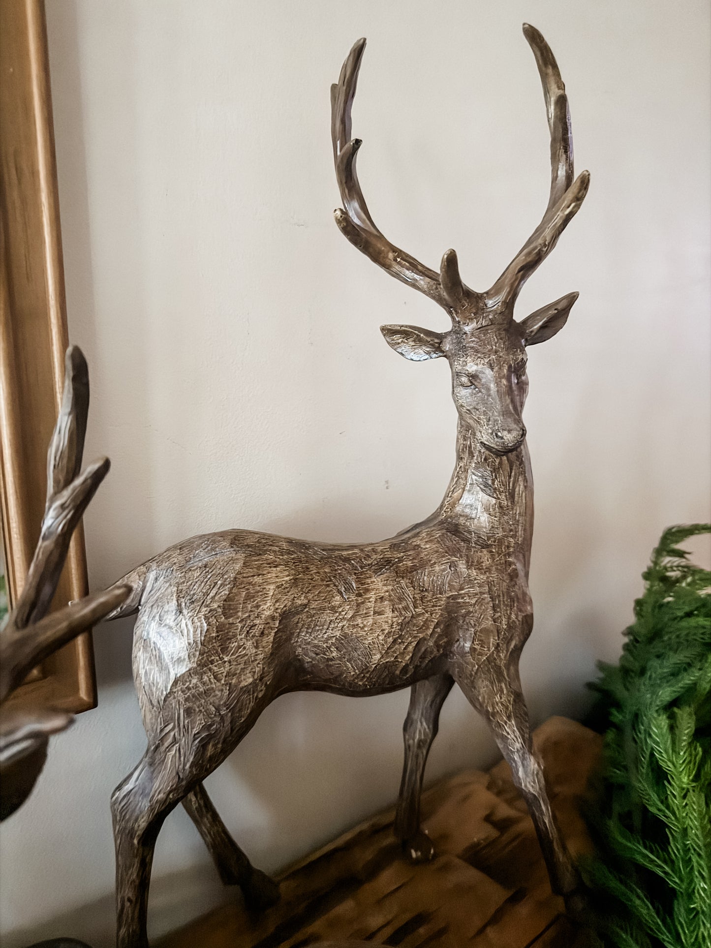 Large Wood Look Deer