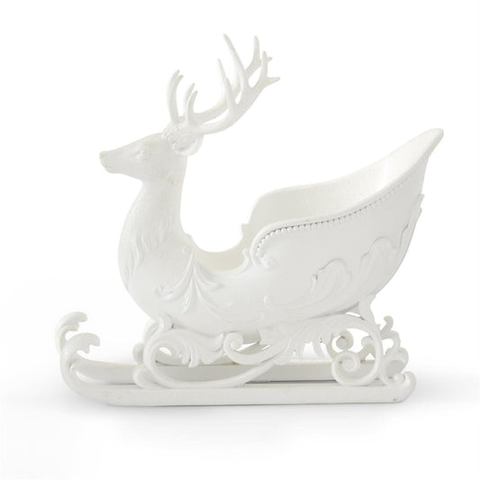 Glittered White Deer Bust Sleigh