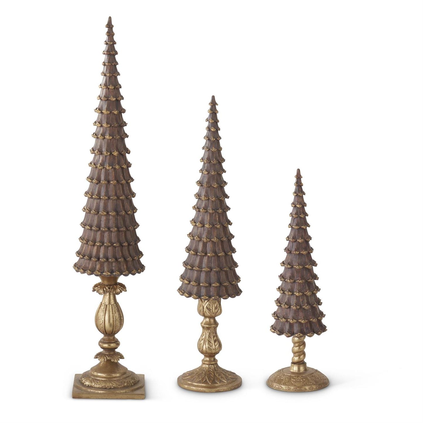 Pinecone Resin Pedestal Trees