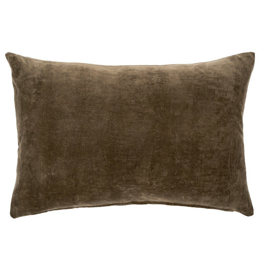 Carob Vera Velvet Lumbar Pillow