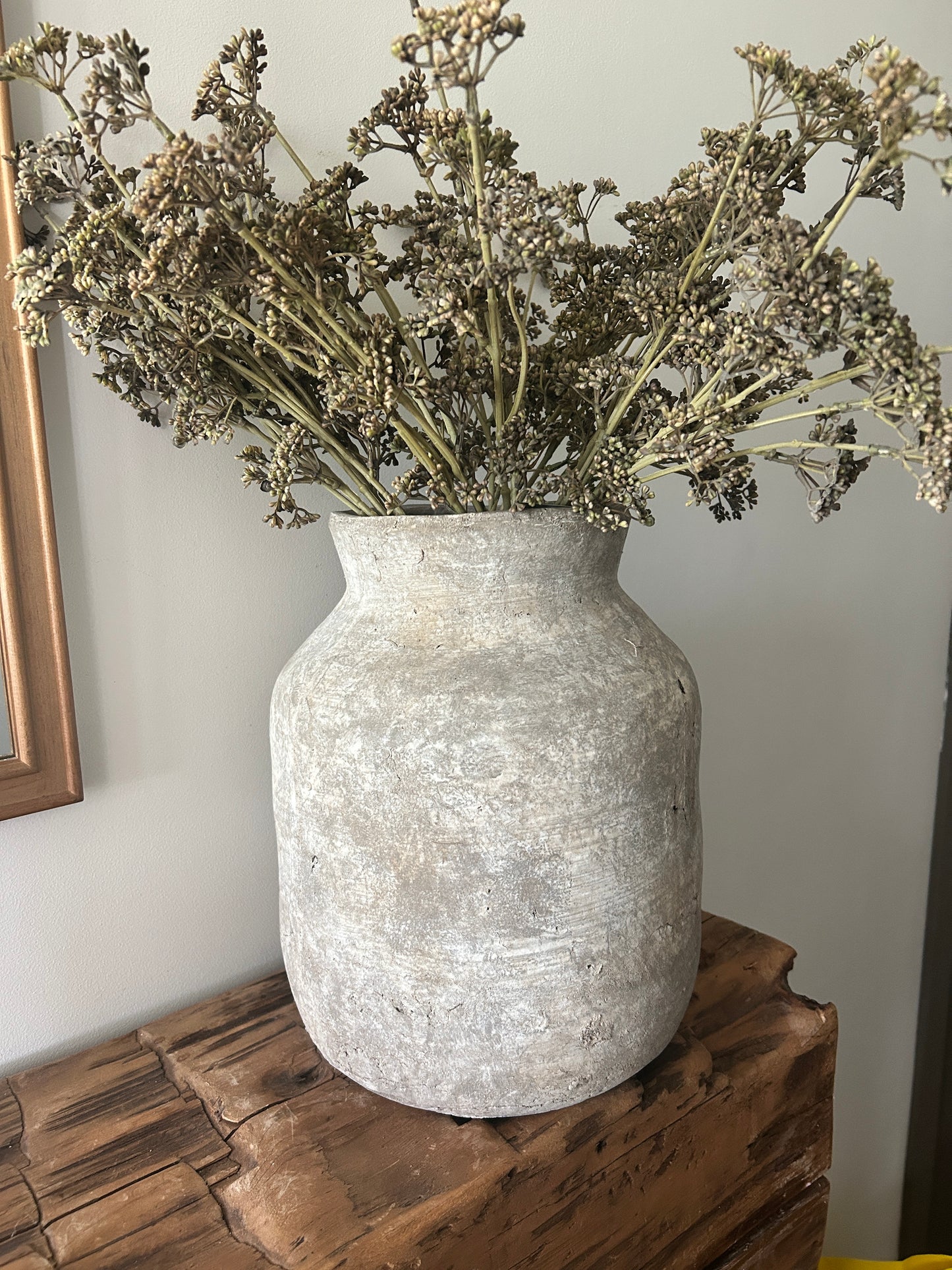 Large Greige Textured Vase