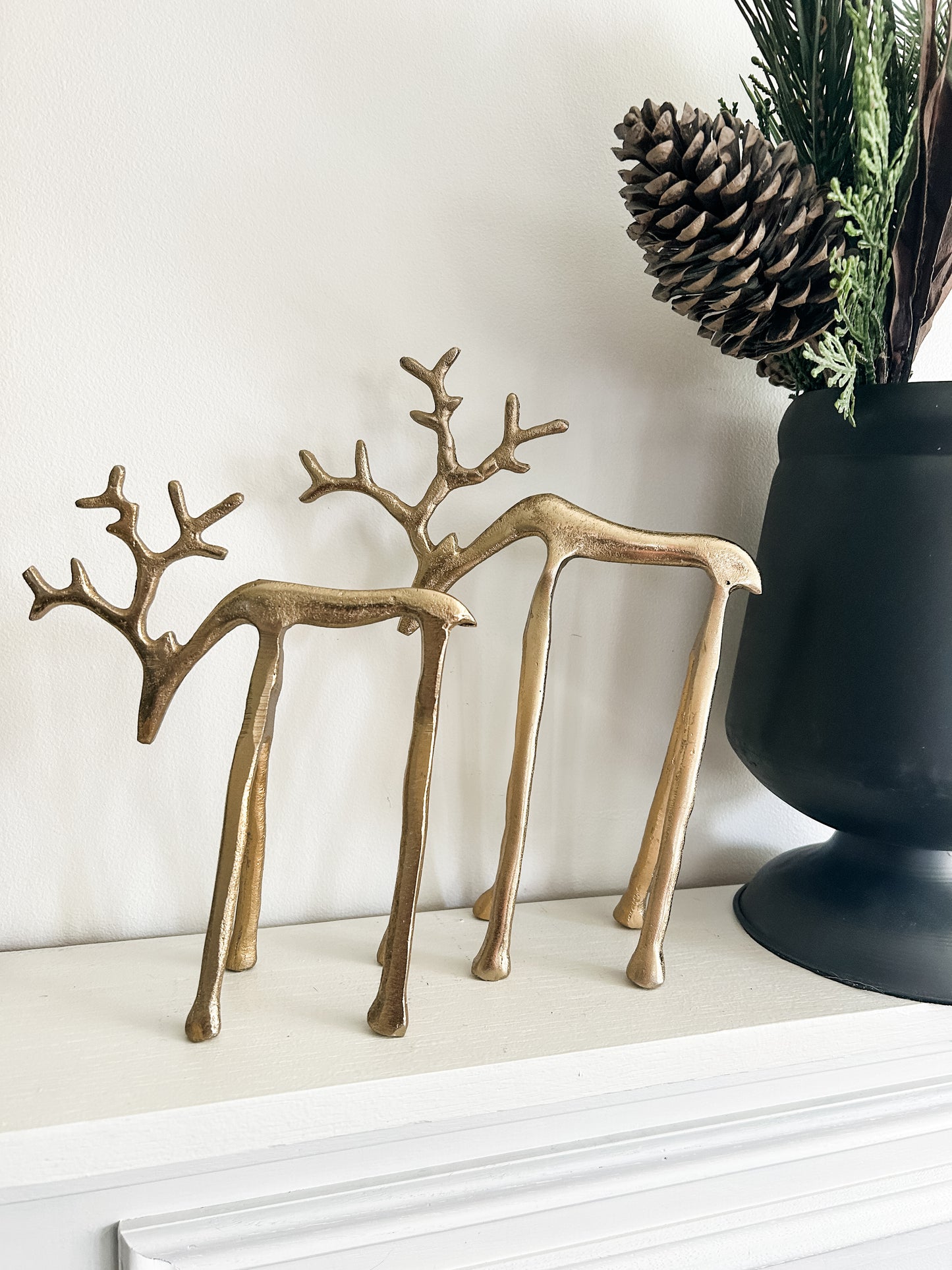 Gold Look Down Reindeers Assorted