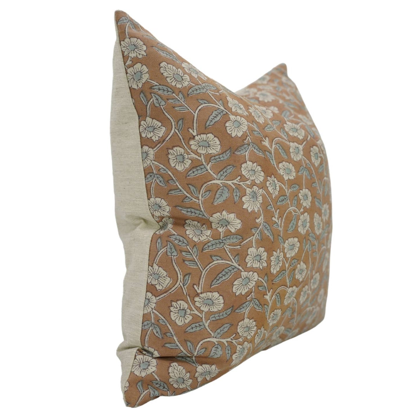 Stacy Block Print Linen Blend Pillow Cover - 18X18