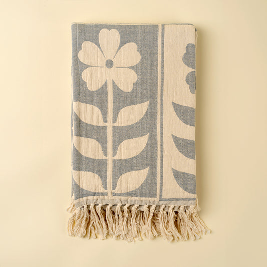 Blue Daisy Days Throw Blanket