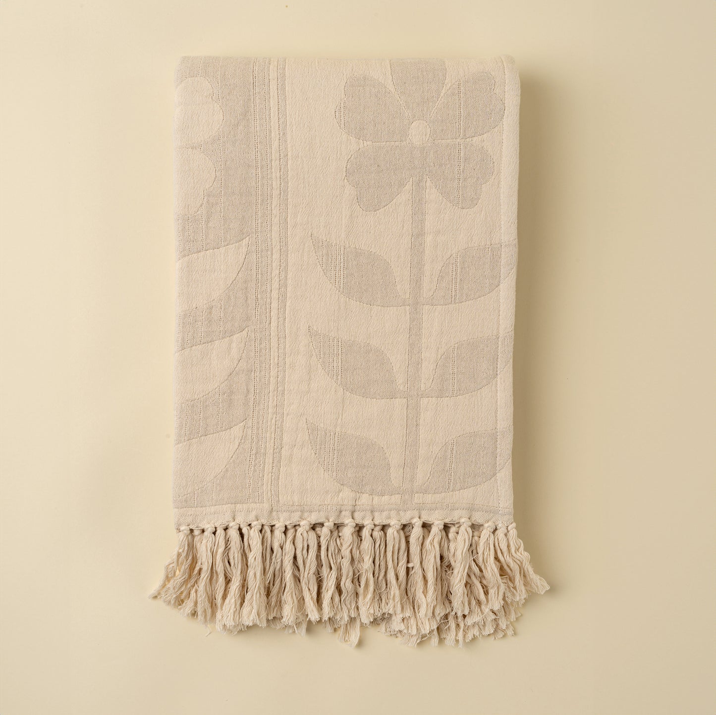 Light Grey & Cream Daisy Days Throw Blanket