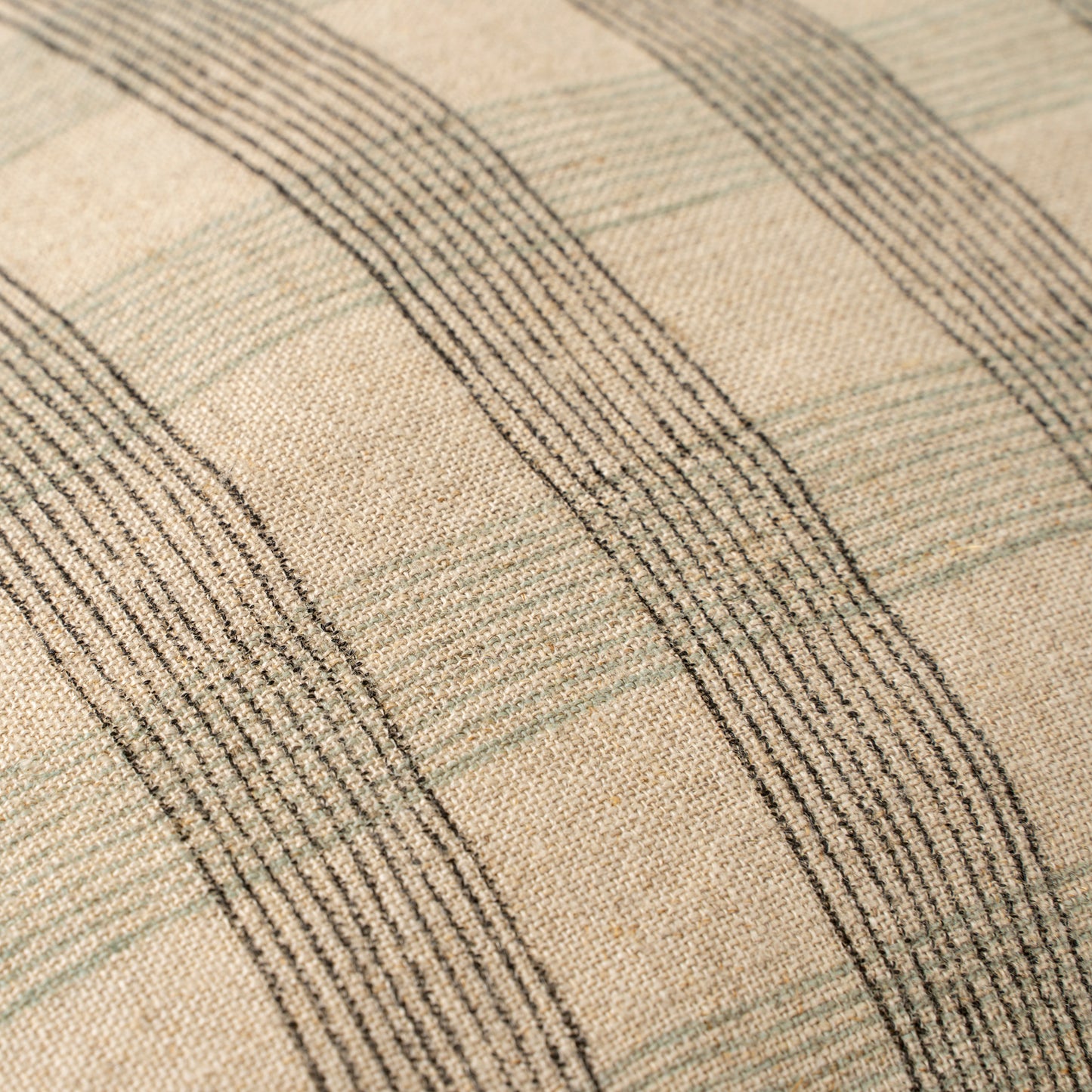 Plaid Block Linen Print Pillow