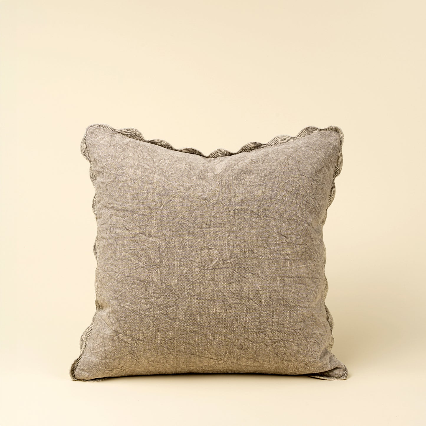 Silver Grey Scalloped Throw Pillow