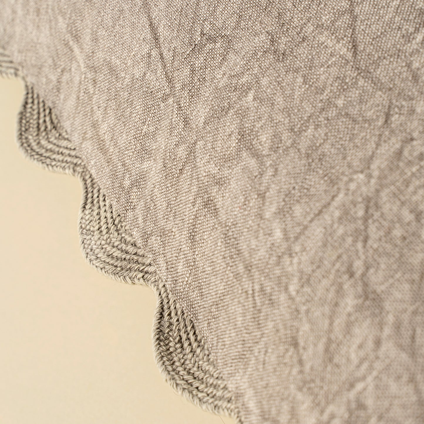 Silver Grey Scalloped Throw Pillow