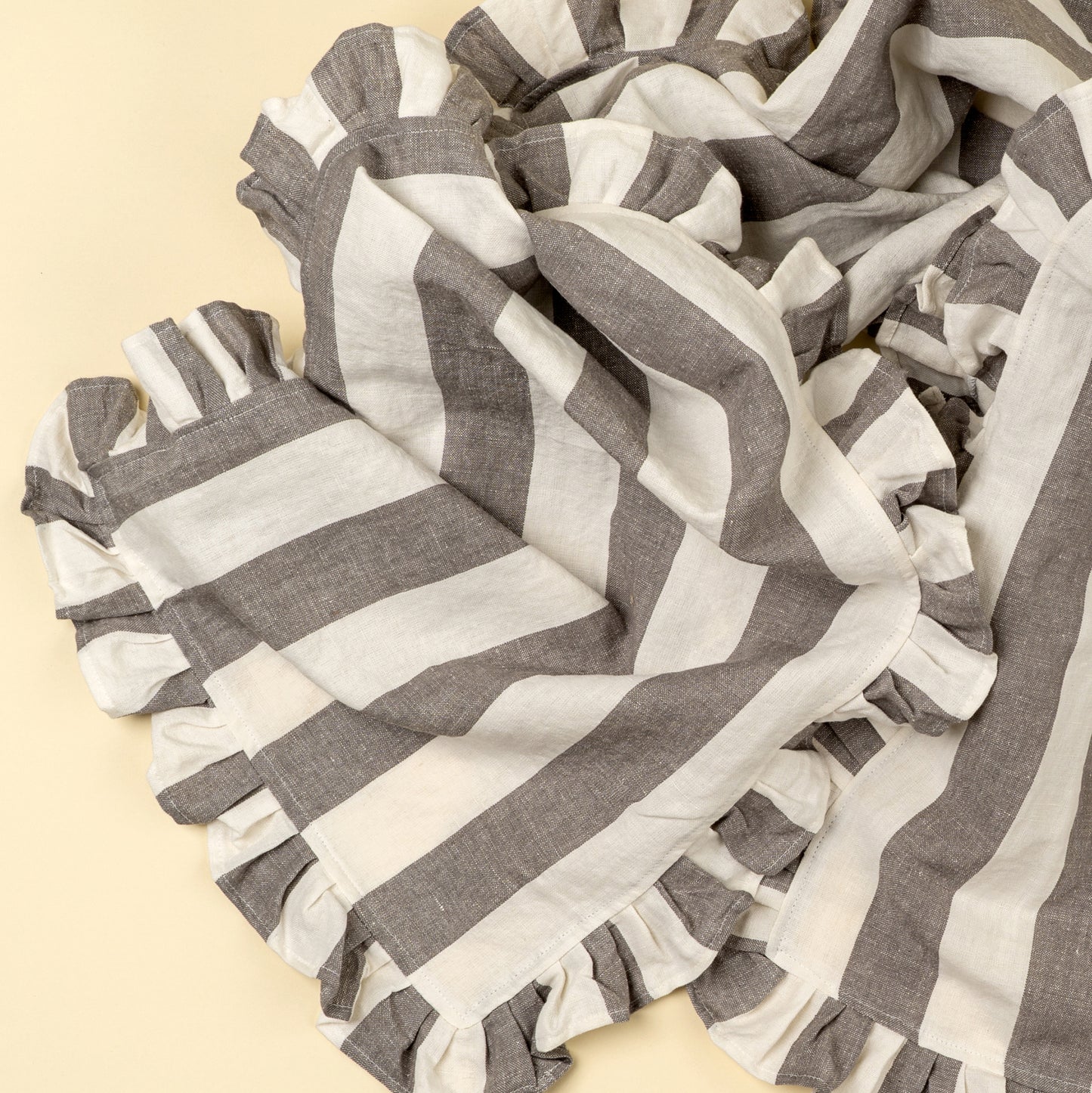 Grey Thick Stripe Table Runner- 112"