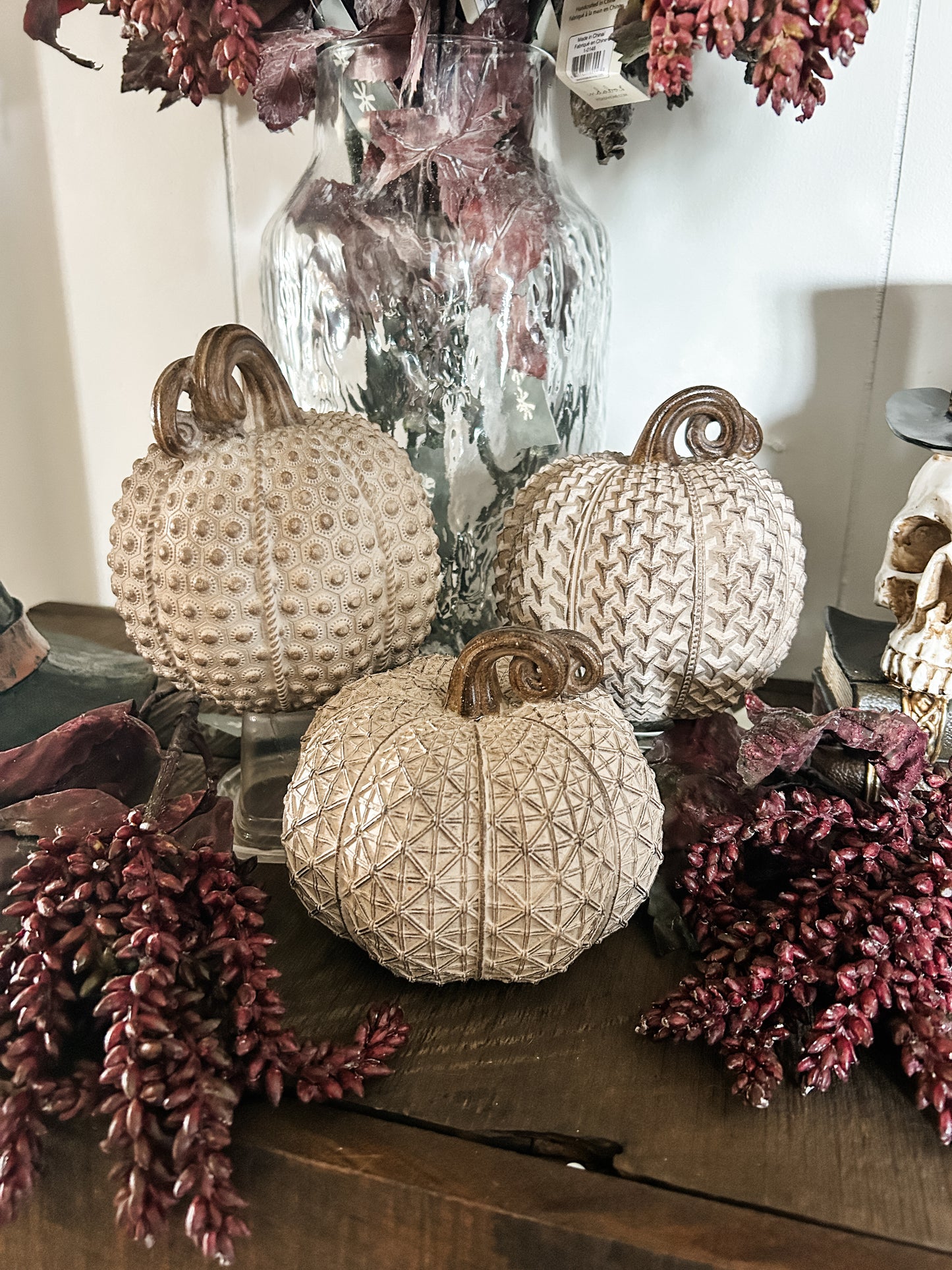 Neutral Textured Pumpkins Assorted