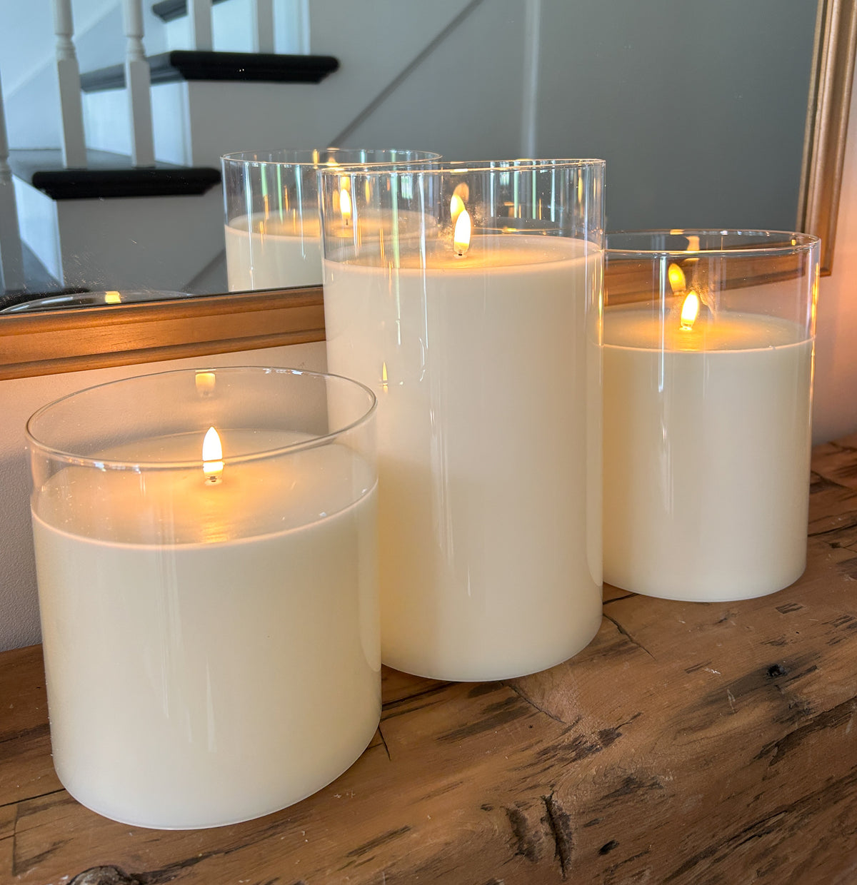 Oversized Simply Ivory Battery Pillar- 6" x 10"