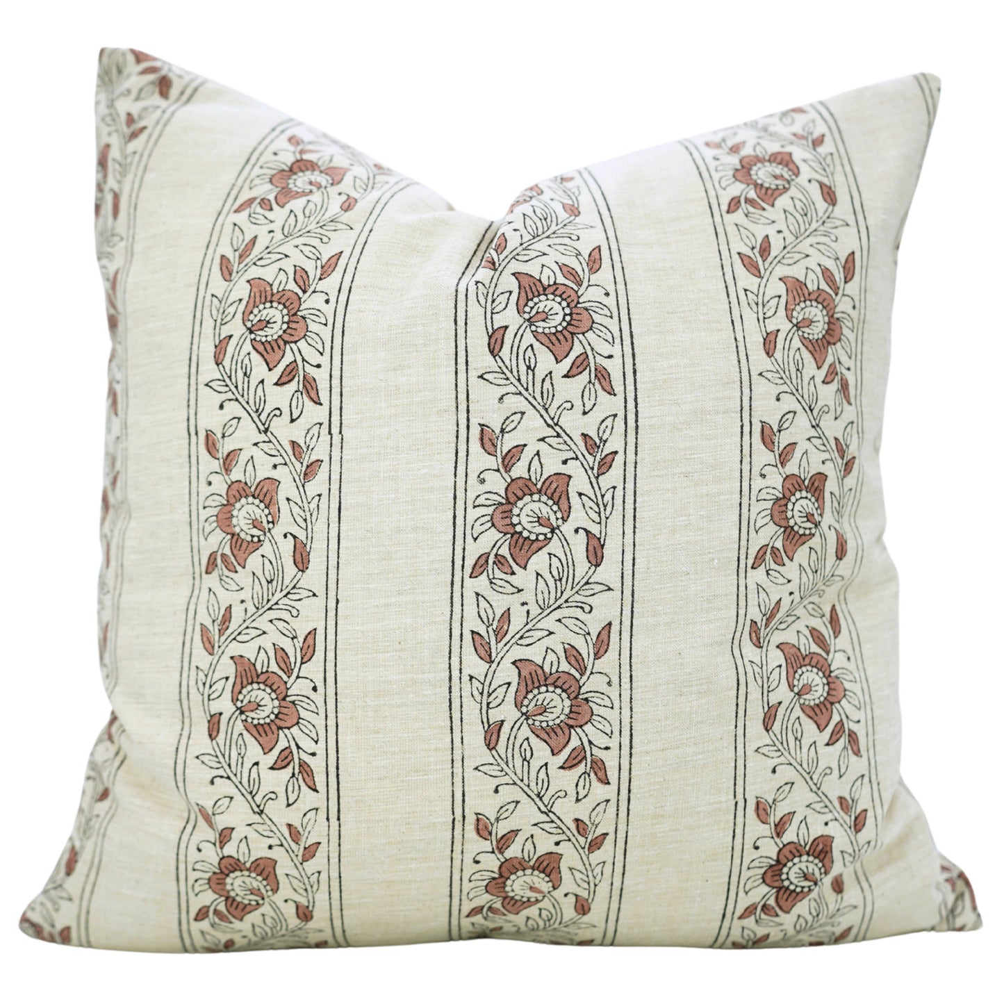 Ashton Block Print Linen Blend Pillow Cover - 18X18
