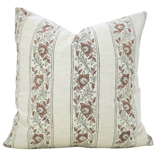 Ashton Block Print Linen Blend Pillow Cover - 18X18