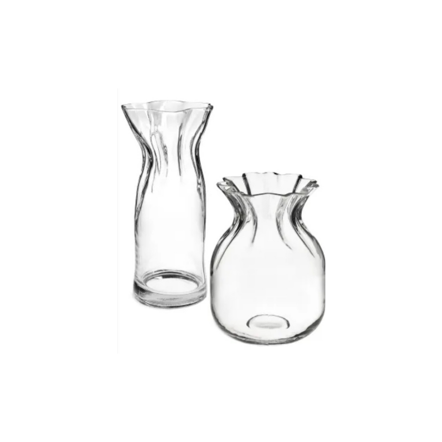 Glass Curvy Vases Assorted Sizes