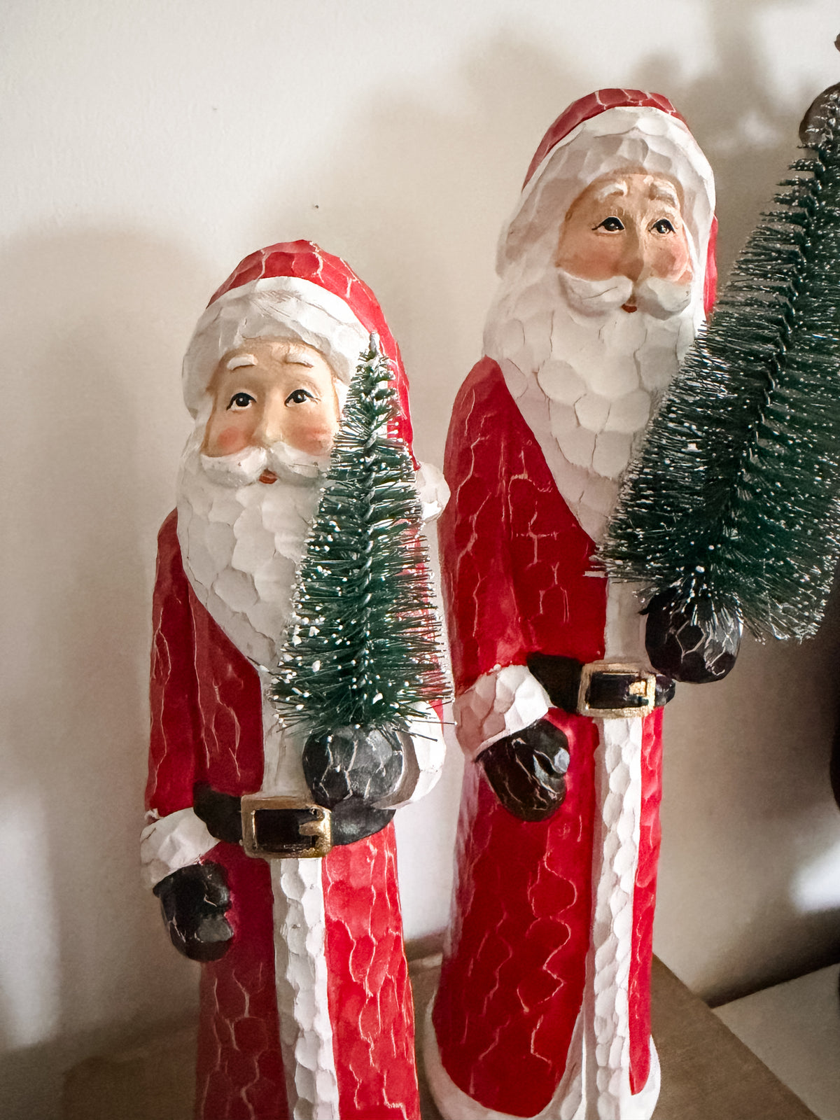 Resin Carved Look Santas- Assorted Sizes