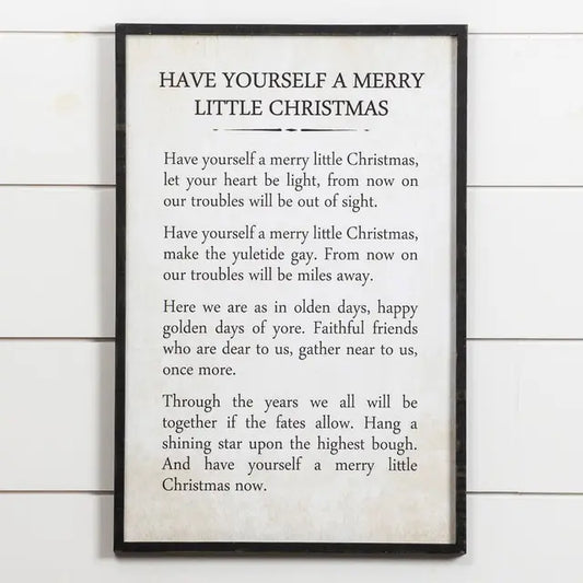 Large Merry Little Christmas Wood Sign