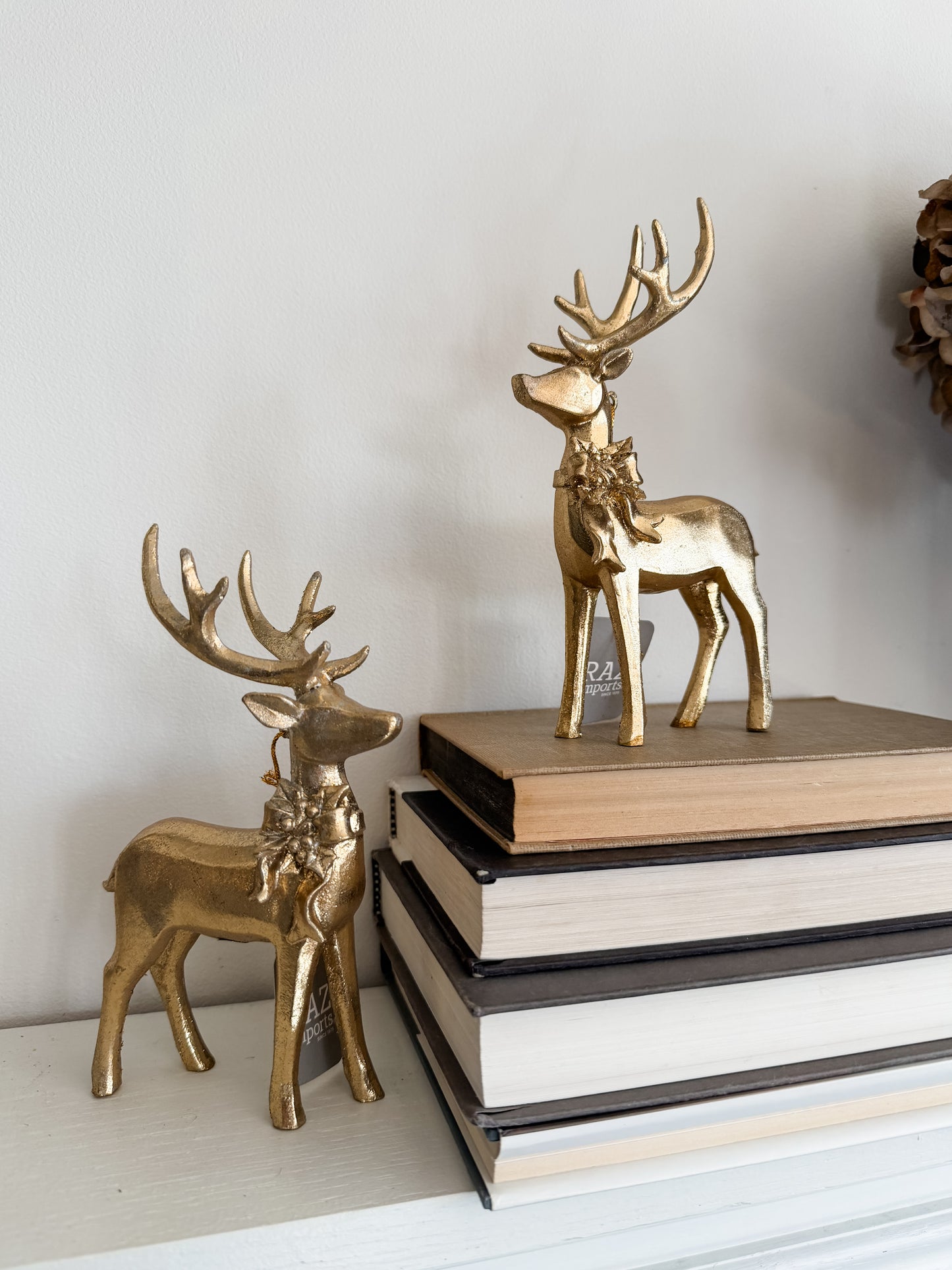 Aged Gold Deer Ornament Assorted