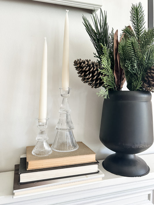 Clear Glass Tree Taper Holders