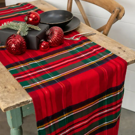 96" Classic Red Flannel Table Runner