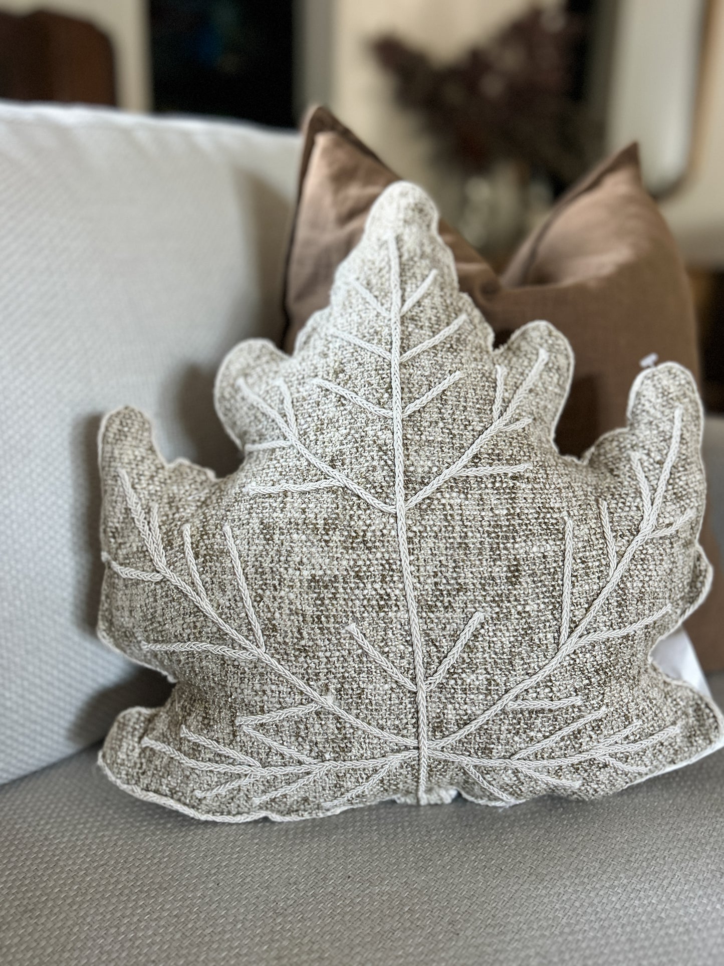Oatmeal Leaf Shaped Pillow