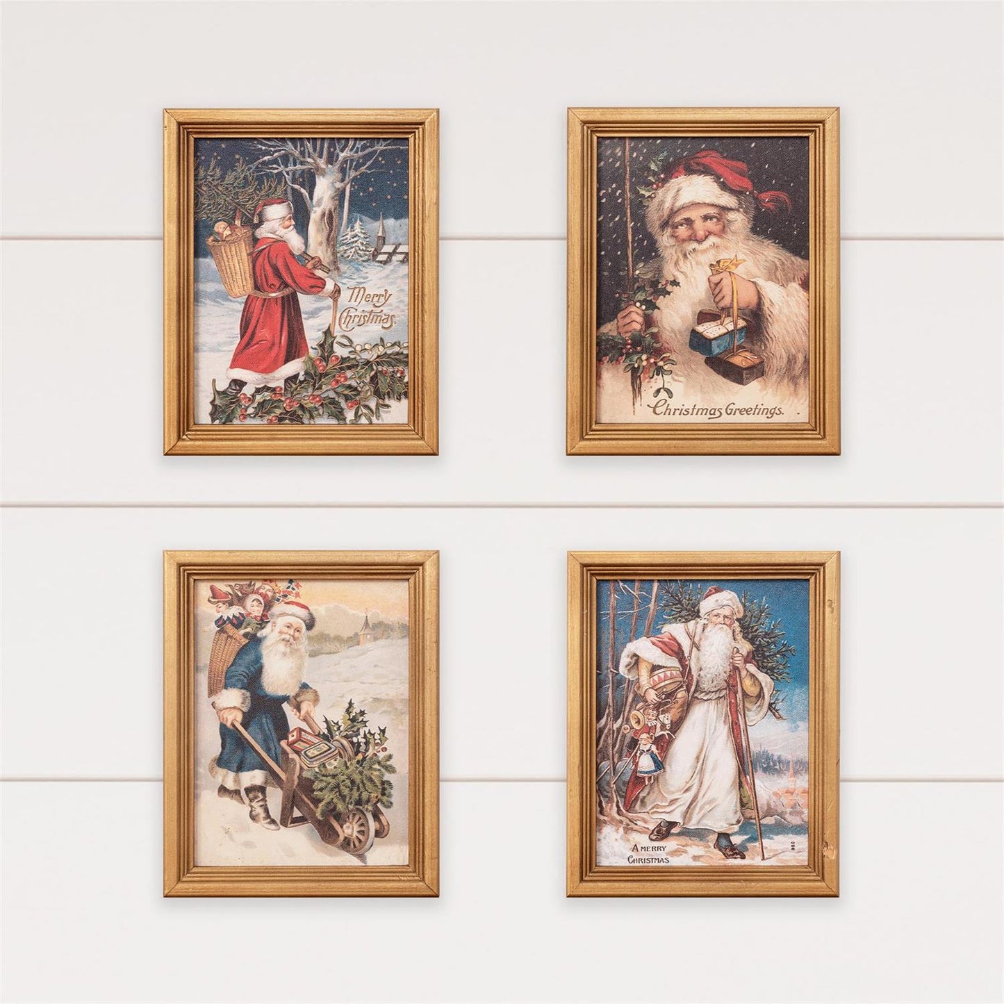 Vintage Santa Post Card Framed Prints