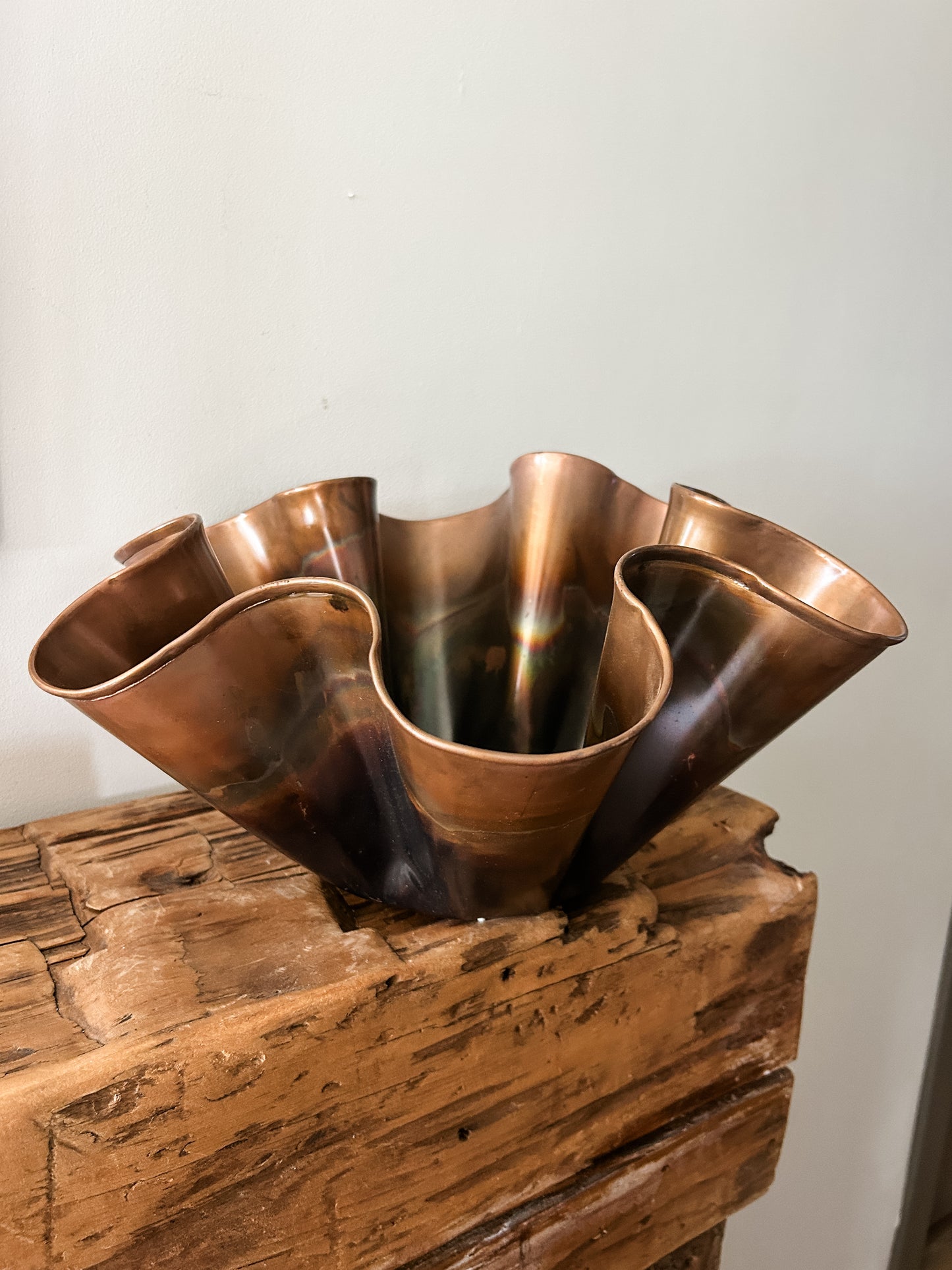Organic Shaped Copper Statement Bowl