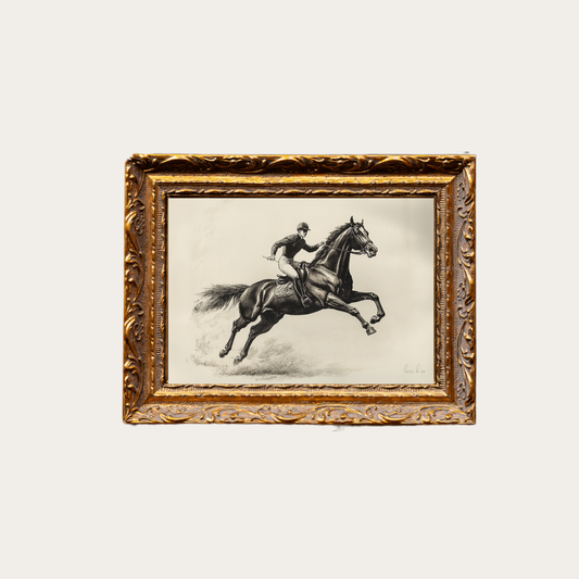 Cavalier Horse Sketch | Brass Inspired Gold Art: 5x7