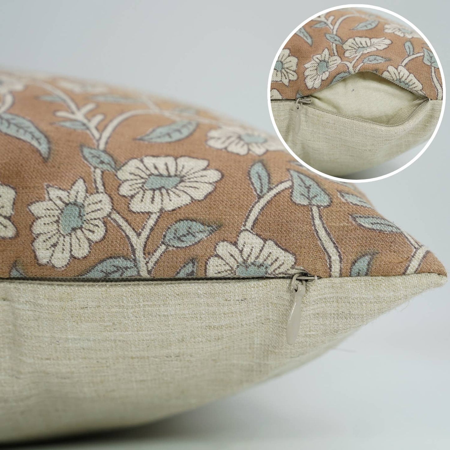 Stacy Block Print Linen Blend Pillow Cover - 18X18